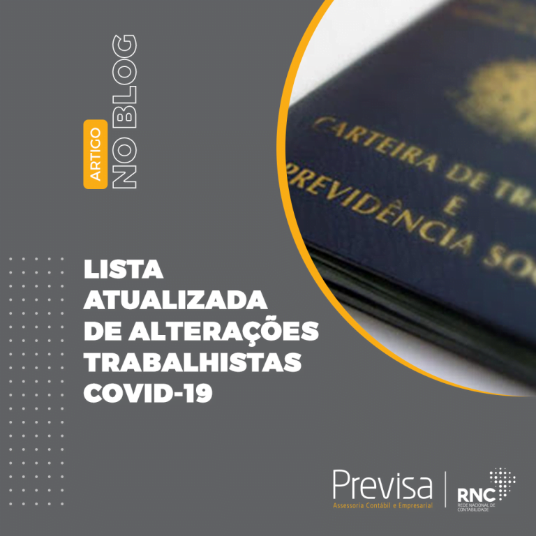 Lista atualizada Alterações trabalhistas - COVID-19